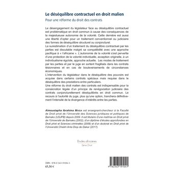 Le déséquilibre contractuel en droit malien
