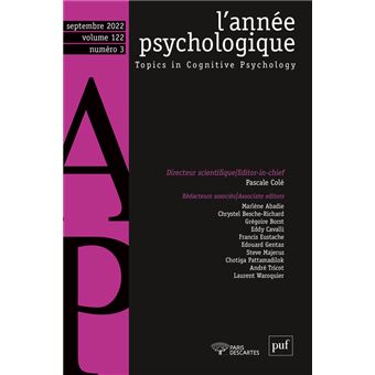Annee psychologique 122-3