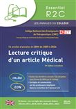 Annales lecture critique d'un artcle medical 2009-2024