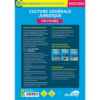Culture générale juridique – 100 fiches (Catégories A et B – Édition 2022-2023)
