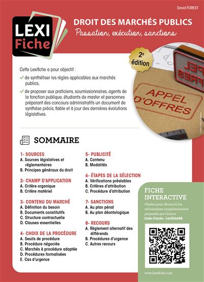Droit des marchés publics - David Forest - broché