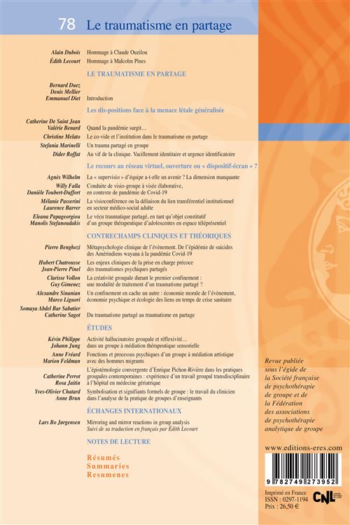 RPPG 78 - Le traumatisme en partage