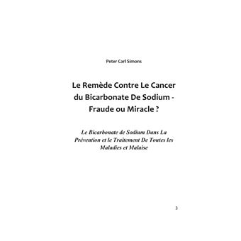 Le Remède Contre Le Cancer du Bicarbonate De Sodium - Fraude ou Miracle?