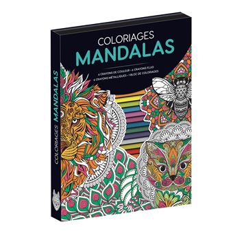 Coffret coloriages mandalas (avec 18 crayons)