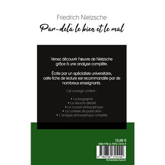Par-delà le bien et le mal de Nietzsche (fiche de lecture et analyse complète de l'oeuvre)