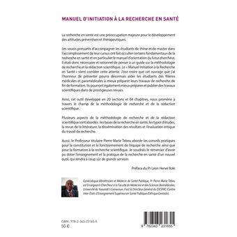 Manuel d'initiation à la recherche en santé