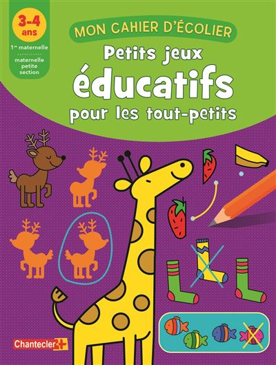 Mon cahier d'écolier (3-4 ans) petits jeux éducatifs -  Collectif - broché