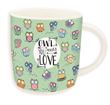 Tasse legami Owl You Need Is Love motifs hiboux