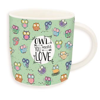 Tasse legami Owl You Need Is Love motifs hiboux