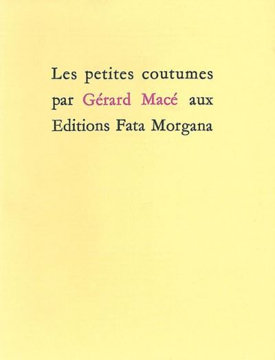 Petites coutumes