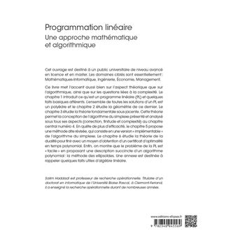 Programmation linéaire - Une approche mathématique et algorithmique