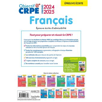 Objectif CRPE 2024 - 2025 - Français - épreuve écrite d'admissibilité