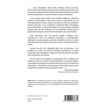 Le conseil constitutionnel sénégalais dans un contexte d'intégration régionale: Passé, Présent, Devenir.
