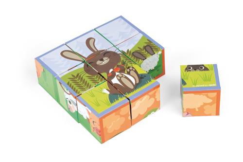 Kubkid Janod Animaux De La Ferme 9 Cubes