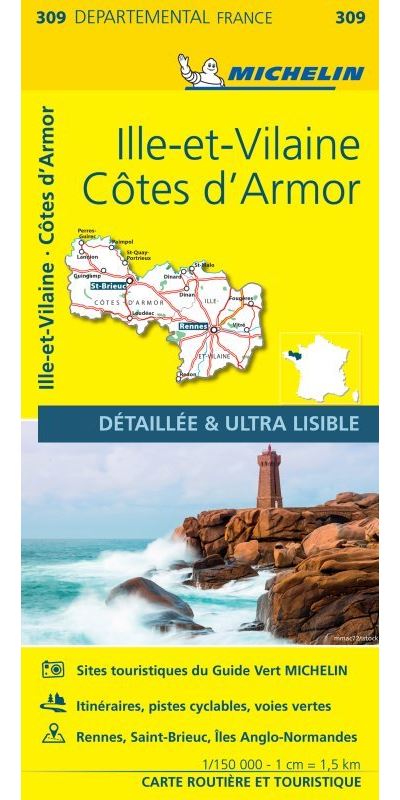 Cotes D Armor Ille Et Vilaine Echelle 1 150 000 Broche Collectif Michelin Achat Livre Fnac