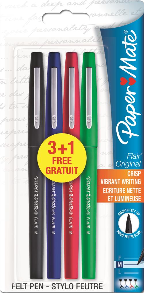 PAPERMATE - PAPERMATE Blister de 6 stylos feutres Flair. Coloris