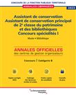 Assistant de conservation. Assistant de conservation principal de 2e classe du patrimoine et des bibliothèques 2023. Spécialité I