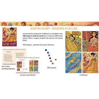 L'art à la manière de Klimt - Sequins à coller rêveries - pochette avec accessoires