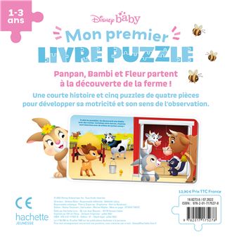 DISNEY BABY - Mon Premier Livre Puzzle - 5 puzzles 4 pièces - Panpan et la ferme