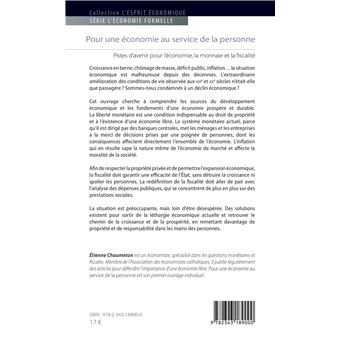 Pour une économie au service de la personne