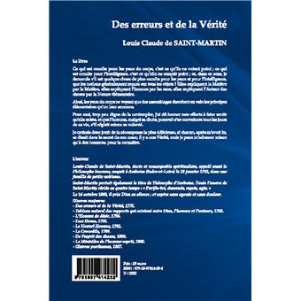 Des erreurs et de la vérité ou Les hommes rappelés au principe universel de la science