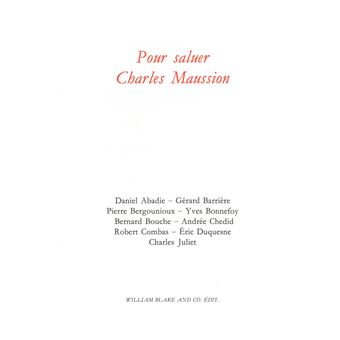Pour saluer Charles Maussion