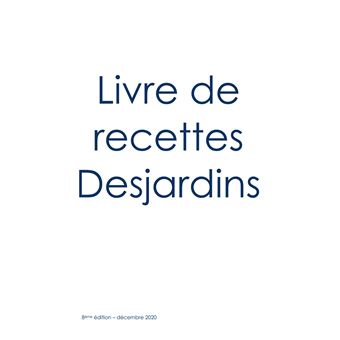 Livre de cuisine Desjardins
