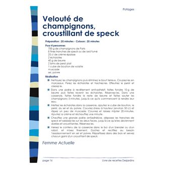 Livre de cuisine Desjardins