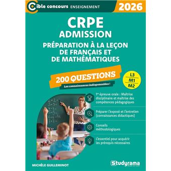 CRPE – Admission – 200 questions de préparation à la leçon de français et de mathématiques