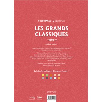 Coloriages mystères Disney - Les Grands classiques Tome 9