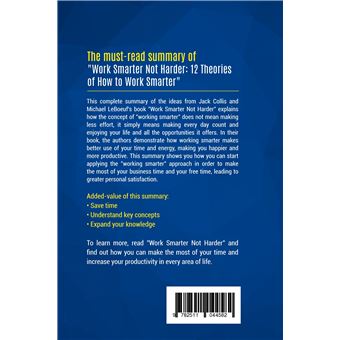 Summary: Work Smarter Not Harder