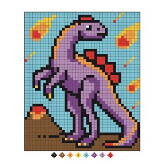 Coloriages Pixels - Les Dinosaures