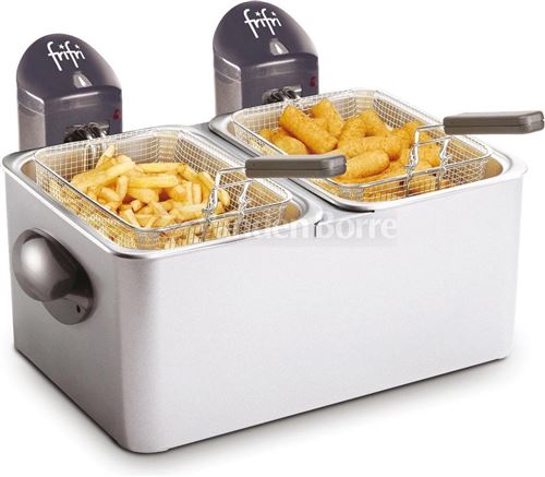 Non Communiqué Noir / Argent Friteuse Double Et Mixte 2X3.5l Inox Frifri F1968