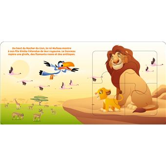 DISNEY BABY - Mon Premier Livre Puzzle - 5 puzzles 4 pièces - Simba et la savane