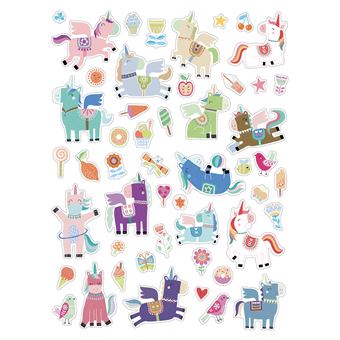 250 autocollants - licornes