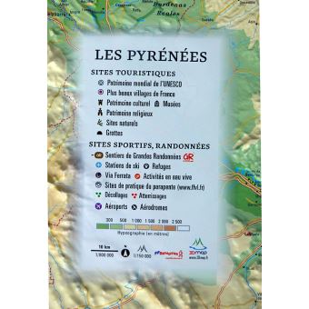 Carte en relief des Pyrénées