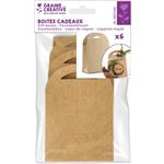 6 Boites Cadeaux Petit Sac Kraft 70x100 Mm