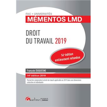 Droit du travail 2019  14eme edition Le contrat de travail  la