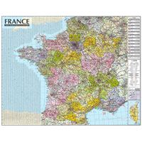 Carte Murale Pelliculée France Administrative 66 X 84,5 Cm - Expédition  Rapide