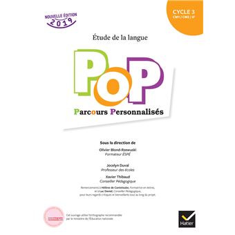 POP - Etude de la langue Cycle 3 Ed. 2019 - livre de l'élève