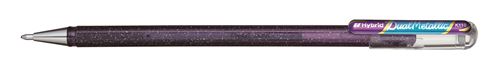 Stylo roller encre gel Pentel Dual M&eacute;tallic Pointe 1mm Violet et Bleu