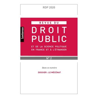 Revue droit public et de la science politique en France et à l'étranger, Le mécénat