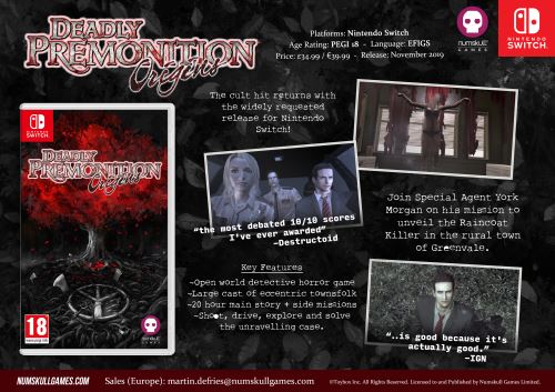 Deadly Premonition Origins Collector's Edition Nintendo