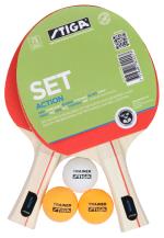 Set de 2 raquettes et 3 balles de Ping Pong Tennis de table Stiga Action