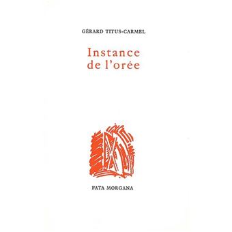 ﻿Instance de l’orée