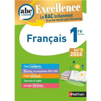 Abc Bac ABC BAC EXCELLENCE FRANCAIS 1RE 2025 -, Livre tous les livres à la Fnac