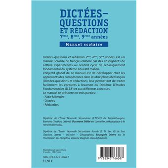 Dictées - questions et rédaction 7ème, 8ème, 9ème années