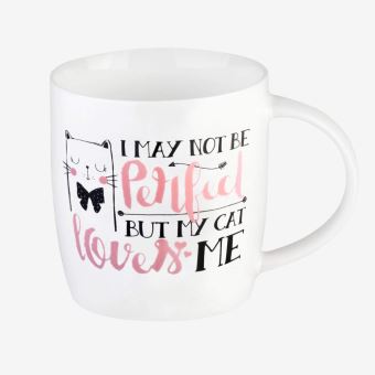 Tasse en porcelaine I May Not Be Perfect But My Cat Loves Me