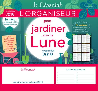 Organiseur Mémoniak Pour jardiner avec la lune 2018-2019