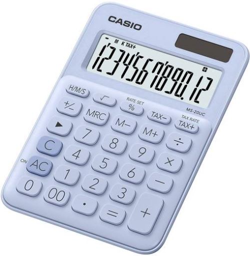 Calculatrice de bureau Casio MS-20UC bleu clair solaire, à pile(s)